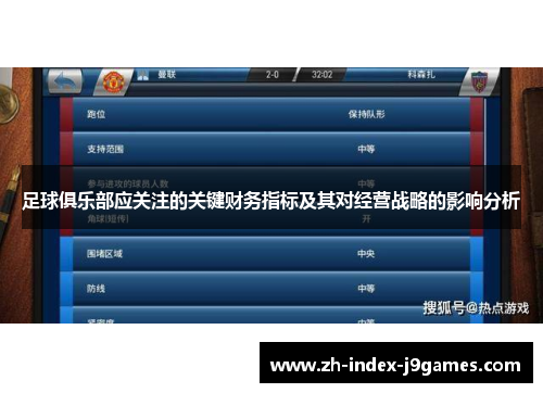 足球俱乐部应关注的关键财务指标及其对经营战略的影响分析